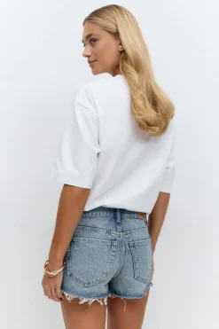 Low denim shorts