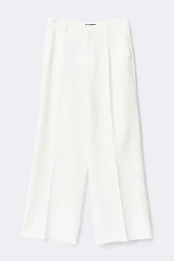 Mid waist pleated trousers