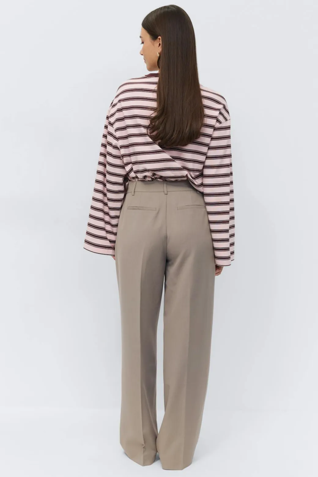 Mid wide pleated trousers