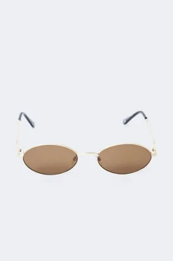 Oval metal frame sunglasses