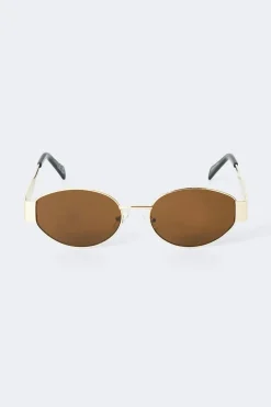 Oval metal frame sunglasses
