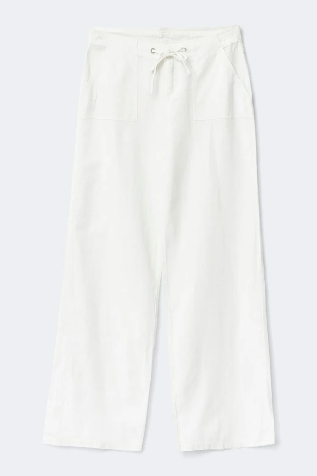 Petite linen blend trousers