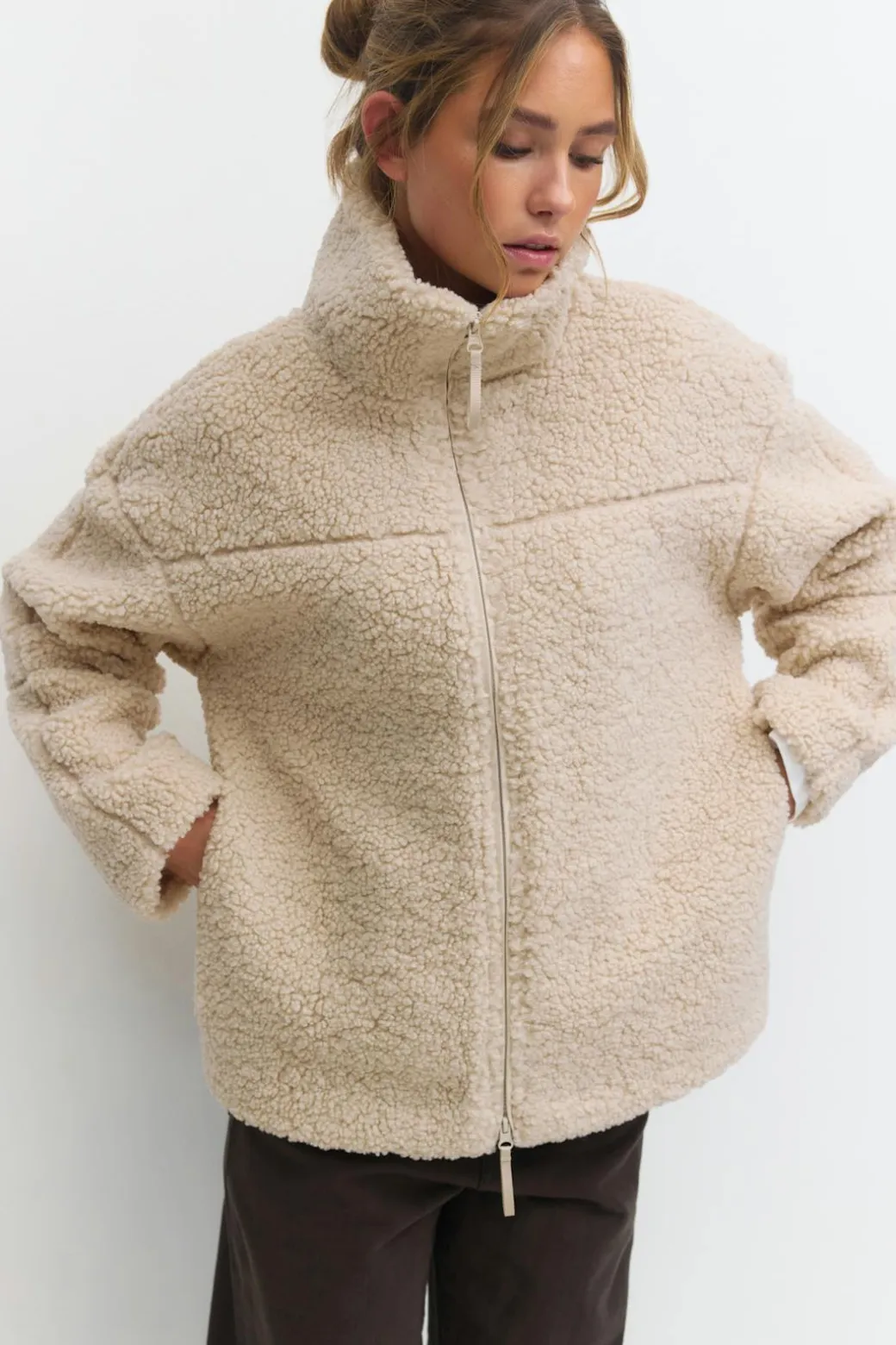 Pile zip jacket