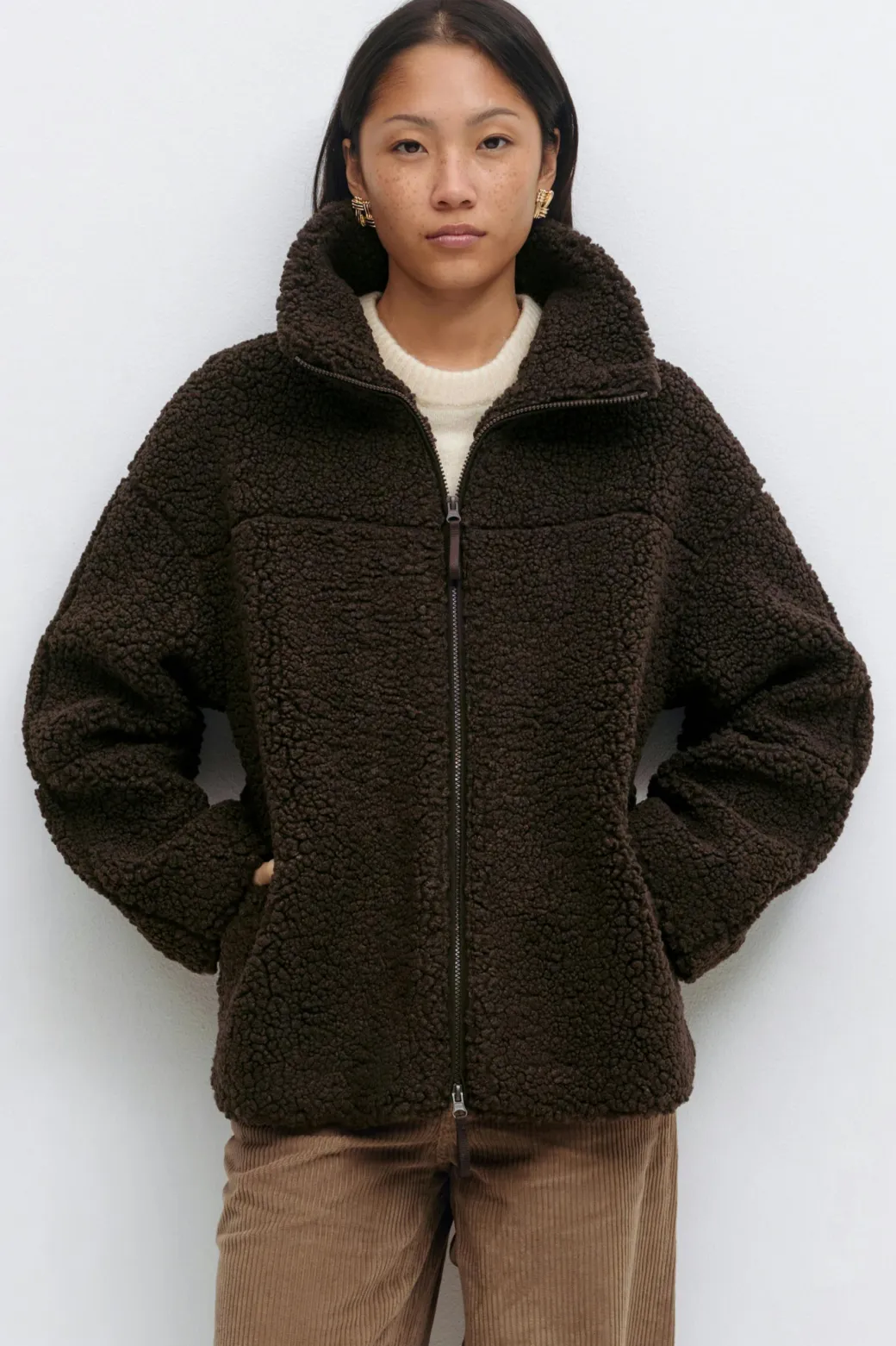 Pile zip jacket
