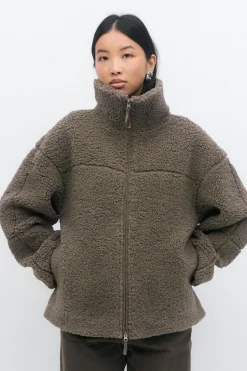 Pile zip jacket