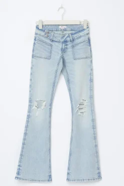 14+ pleated flare jeans