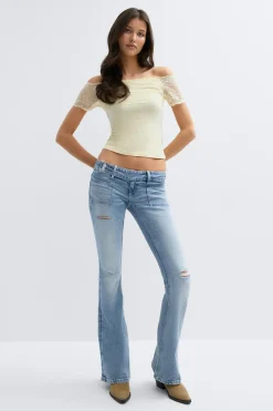 14+ pleated flare jeans tall