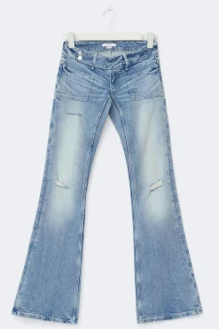14+ pleated flare jeans tall