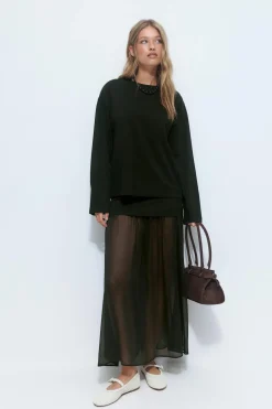 Pleated maxi skirt