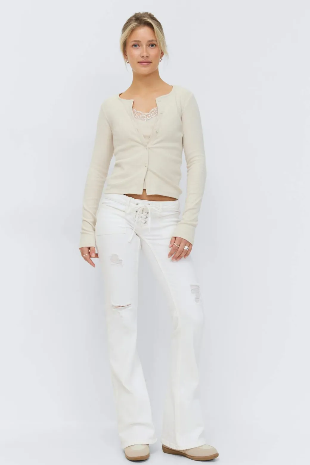 14+ pleated tie jeans