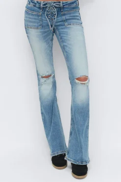 14+ pleated tie jeans