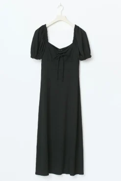 Puff sleeve midi dress