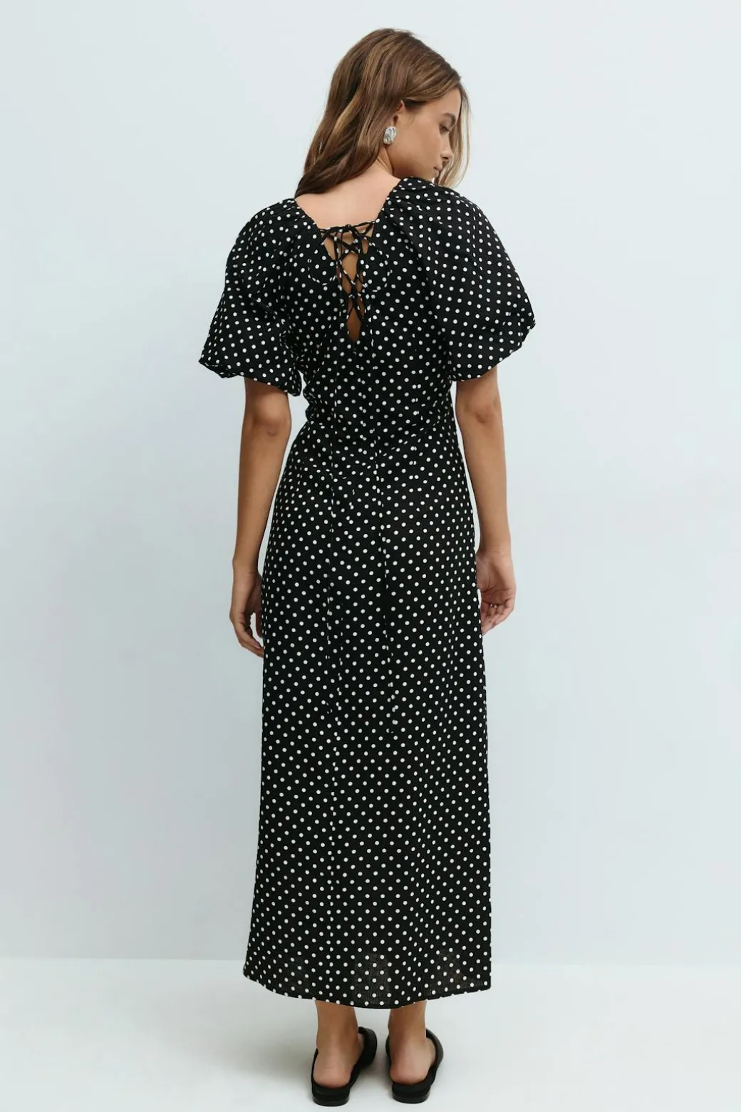 Puff sleeve midi dress