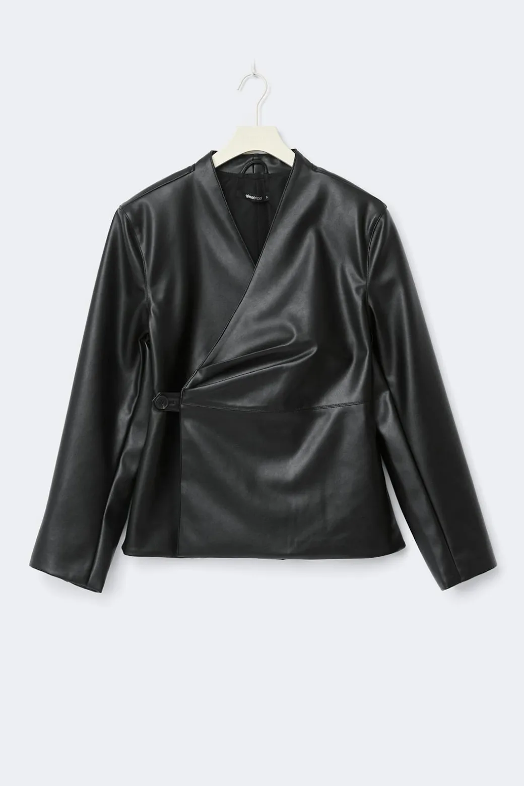 Pu wrap blazer