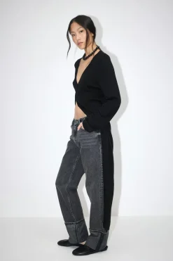 Remade fold up jeans