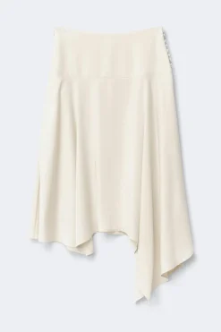Satin asymmetric skirt