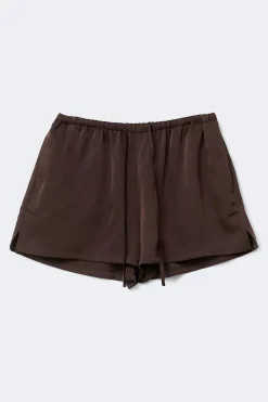 Satin drawstring shorts