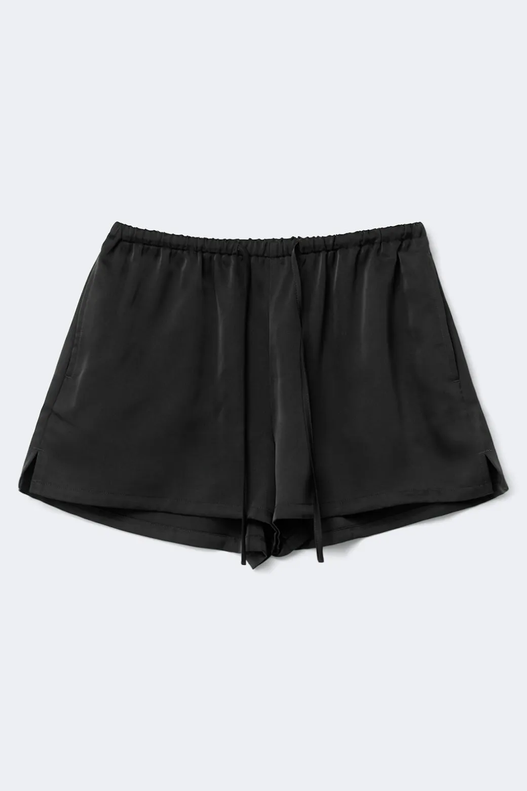 Satin drawstring shorts