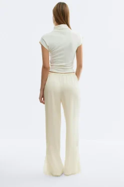 Satin lace trousers