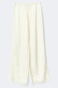 Satin lace trousers