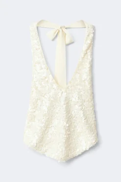 Sequin halterneck top