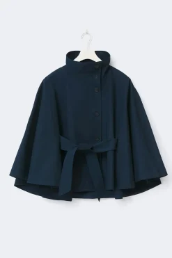Short cape trench jacket