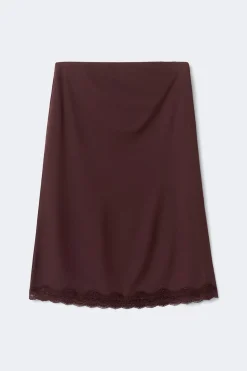 90s midi lace detail skirt
