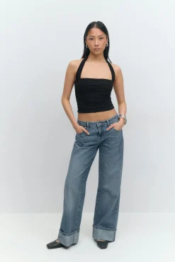 Soft touch halterneck top