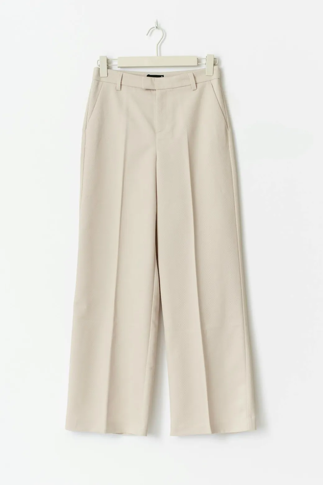 Straight twill trousers