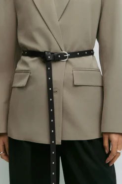 Studded long belt