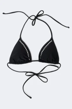 Studded triangle bikini top