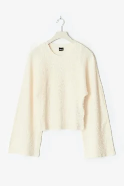 Textured wide sleeve top