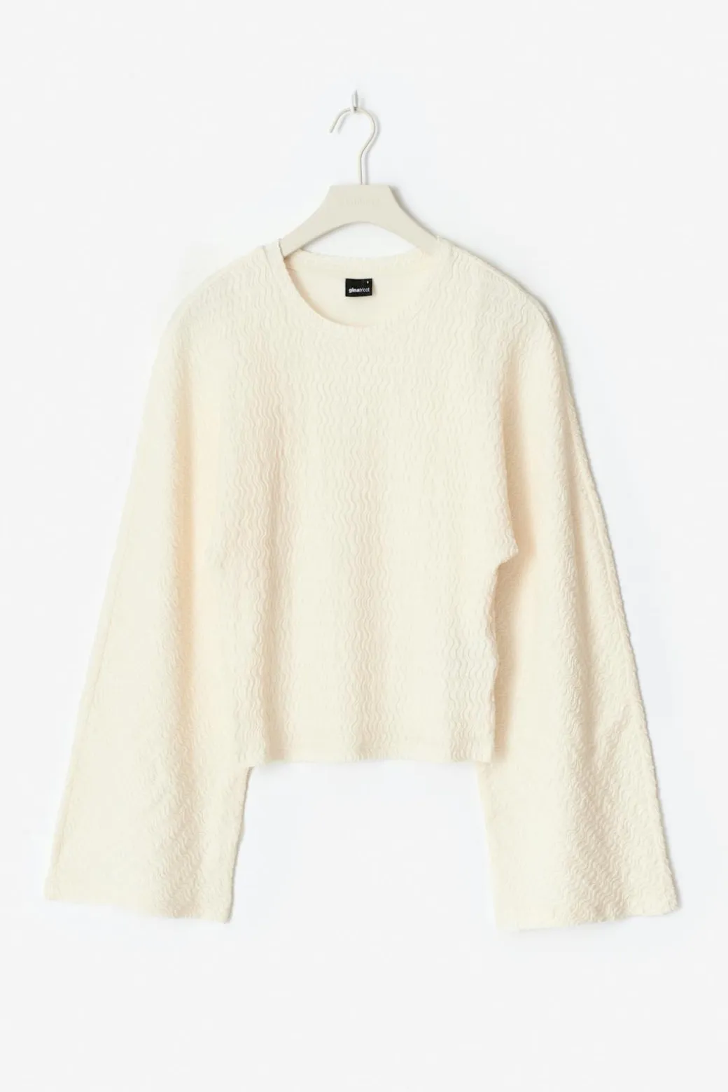 Textured wide sleeve top