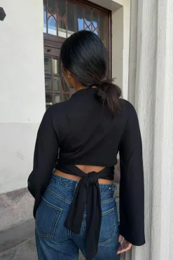 Tie back wide sleeve top