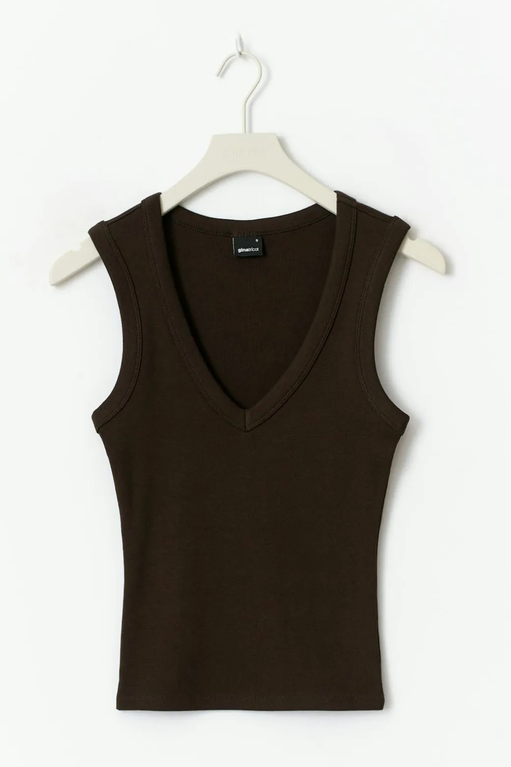 Tight v-neck rib tank