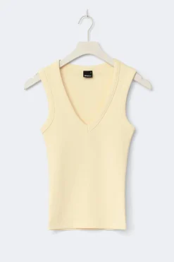 Tight v-neck rib tank