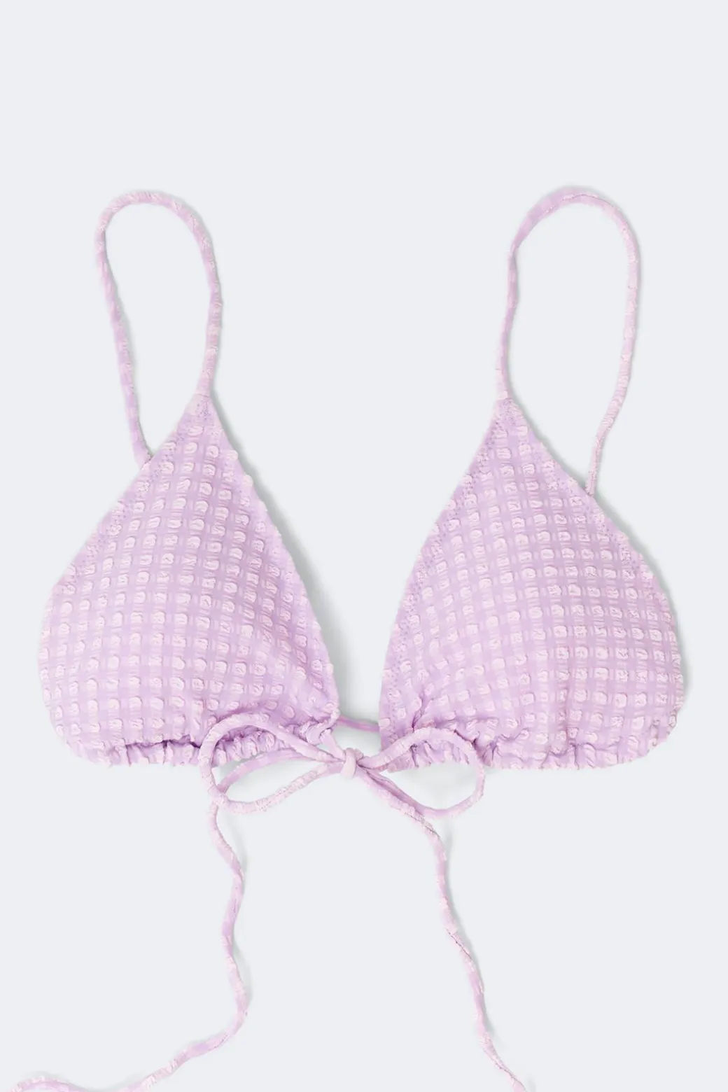Triangle front tie bikini top