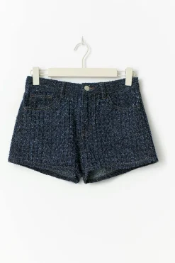 Tweed denim shorts