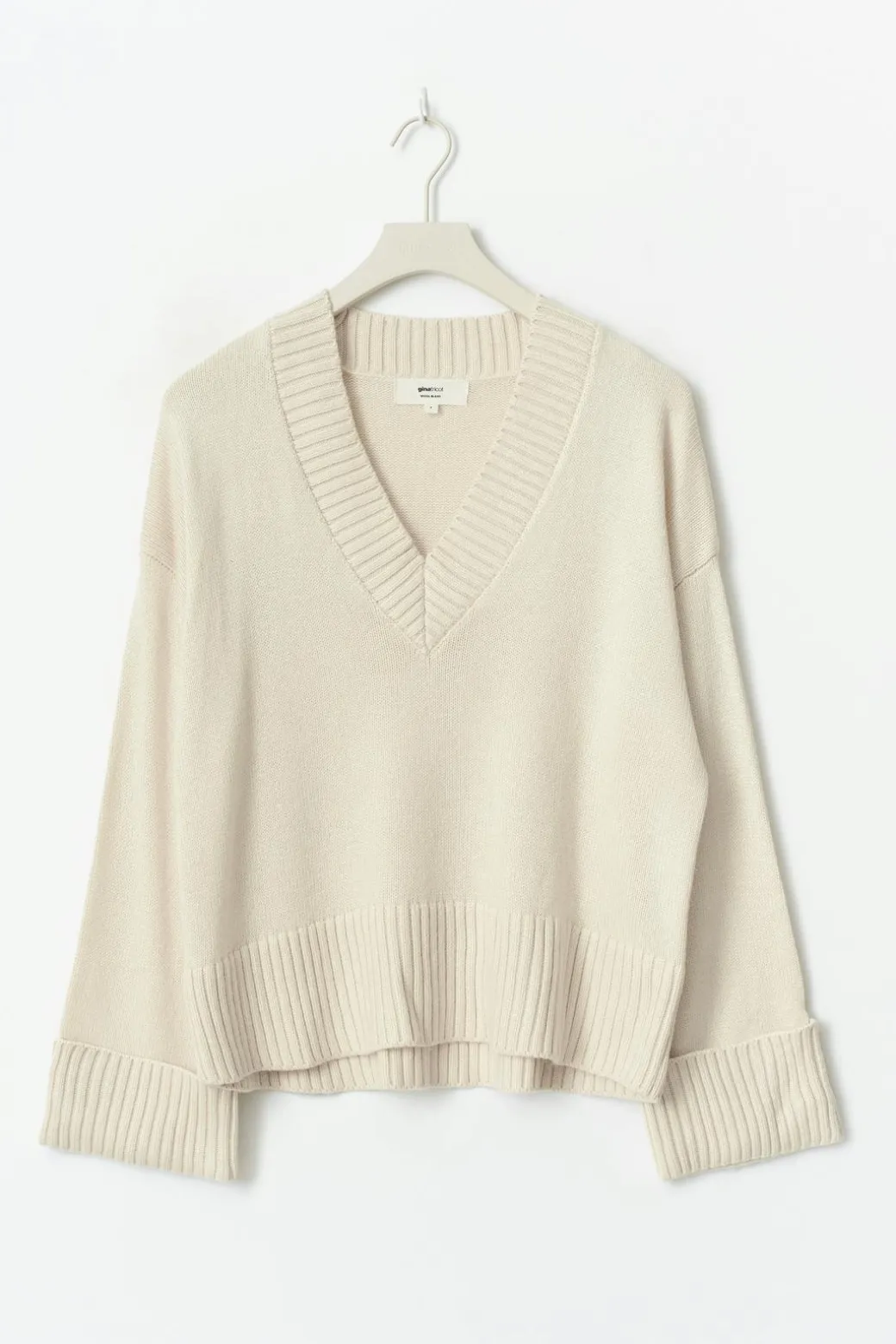 V-neck knitted sweater