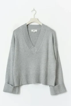 V-neck knitted sweater