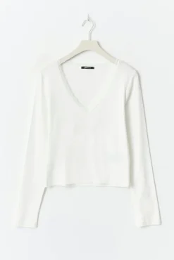 V-neck lace detail top
