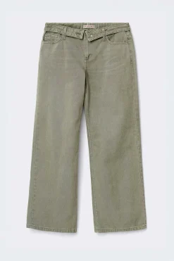 Waist flip wide jeans