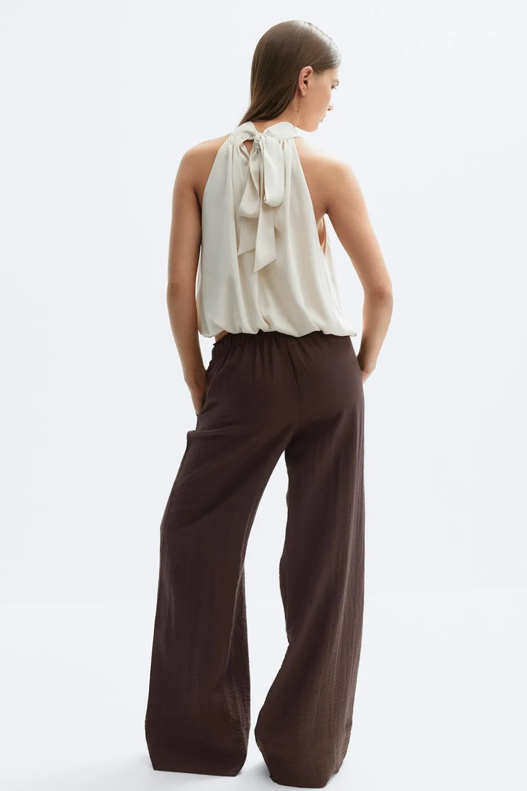Wide drawstring trousers