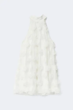 Wide halterneck mini dress