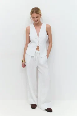 Wide linen trousers