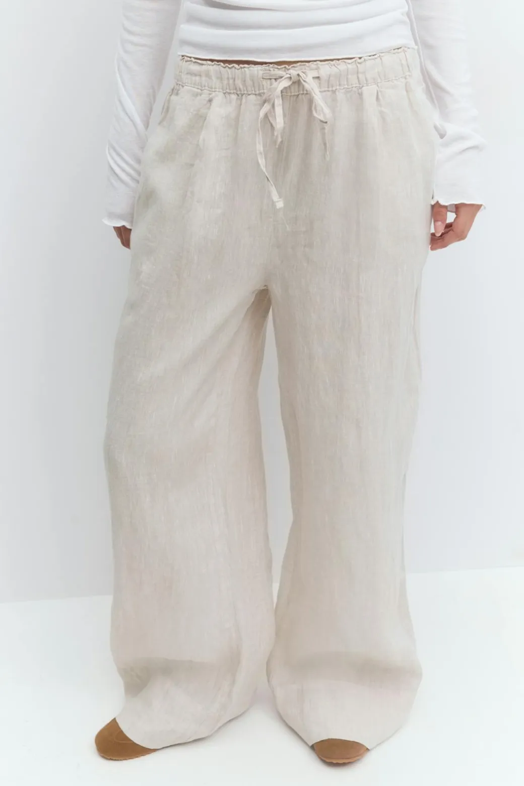 Wide linen trousers