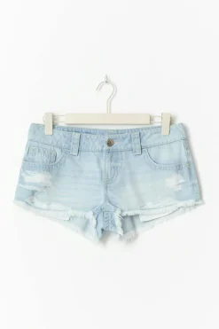 14+ xtra low denim shorts