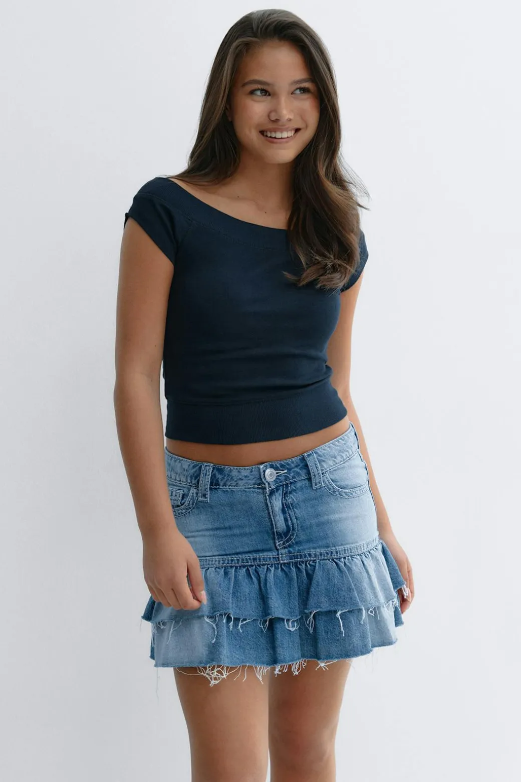 Y denimdoll frill skirt