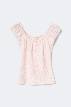 Y lace ruched top