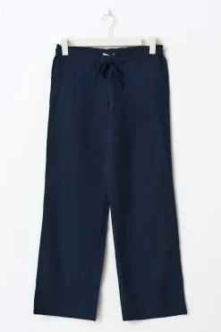 Y low linen blend trousers